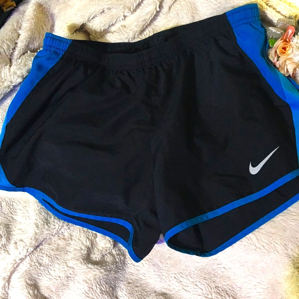 Nike Women's Black and Blue Athletic Shorts